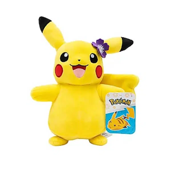 Pokémon plyšák - Pikachu s fialovým kvítkem - 20 cm