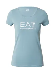 EA7 Emporio Armani Tričko 'Shiny'  modrosivá / biela