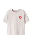NAME IT Tričko 'NMFKATRINA'  tmavohnedá / rosé / červená / biela
