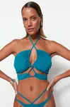 Trendyol Oil Strapless Tunnel Bikini Top