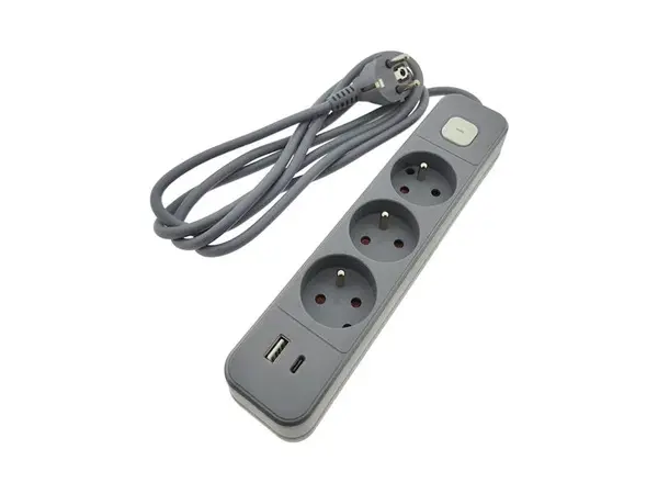 Prodlužovací kabel 3 zásuvky 2m QTECQ-417F s vypínačem