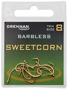 Drennan háčky bez protihrotu sweetcorn barbless - velikost 6
