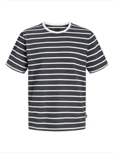Jack & Jones Plus Tričko 'JPRBLANOLAN'  grafitová / biela