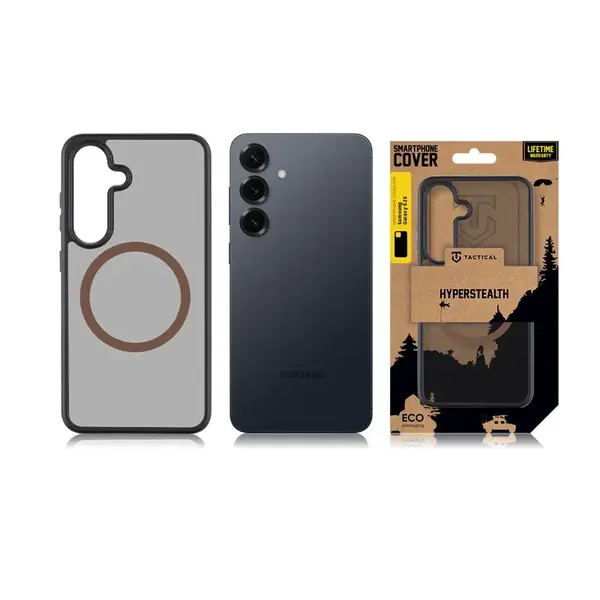 Zadní kryt Tactical MagForce Hyperstealth 2.0 pro Samsung Galaxy S25, černá-hnědá