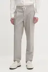 HUGO slim fit kalhoty pánské s příměsí lnu Getlin251F3