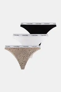 Calvin Klein Underwear tanga dámské bavlněné s elastanem 3-pack