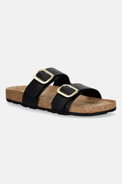Tommy Hilfiger šľapky dámske kožené TH CLASSIC CORK SANDAL LEATHER