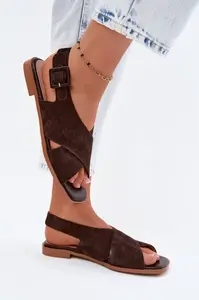 S. BARSKI kožené semišové sandály