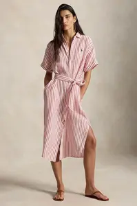 Polo Ralph Lauren košilové šaty lněné