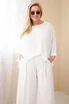 Plus size set s květovanými kalhotami