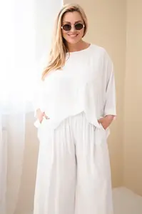 Plus size set s květovanými kalhotami