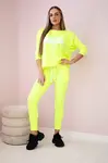 Set with yellow neon Queen print