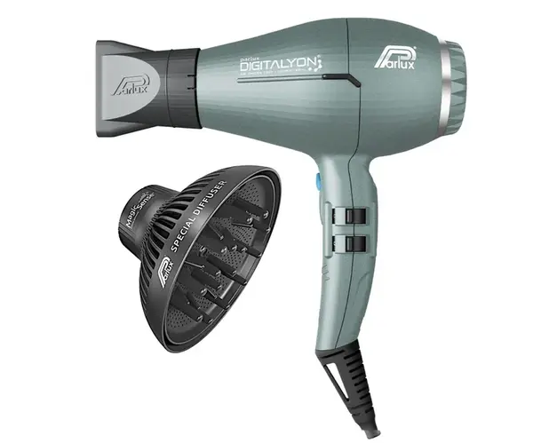 Set profesionálního fénu na vlasy Parlux Digitalyon a difuzéru Magic Sense - 2400 W, šedo-zelený (P MAG+DIG/4) + dárek zdarma