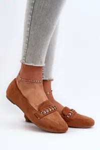 Boto Lesklé dámske mokasíny s reťazom Camel Aredilla