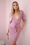 Dress with wings on the shoulders dark pink