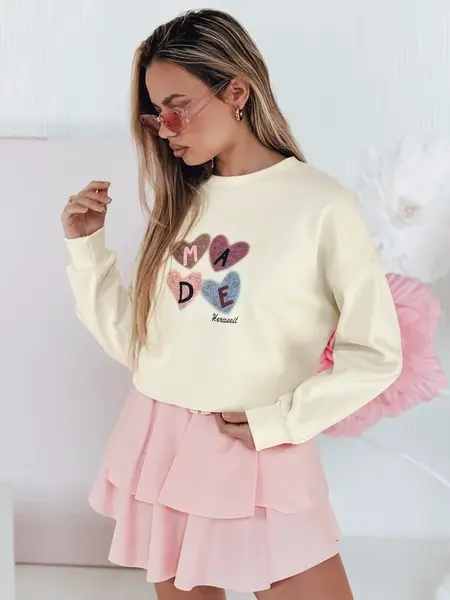 Dámska oversize mikina s potlačou srdiečok