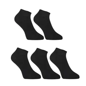 5PACK ponožky nízke bambusové čierne (5HBN960) L