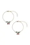 Konges Sløjd Dětský náramek Konges Sløjd 2 PACK CHERRY BESTIE BRACELETS 2-pack