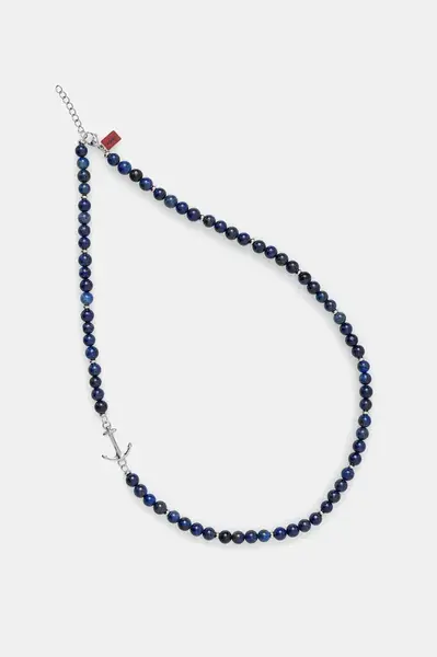 HUGO pánský řetízek s lapis lazuli E-BEADS5-NEC