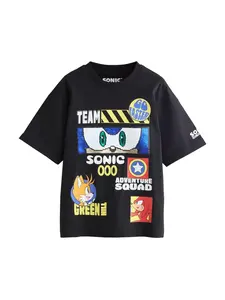 Next Tričko 'Sonic'  modrá / žltá / čierna / biela