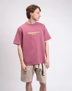 Tričko Gramicci Footprints Tee Pigment Dyed RED PIGMENT
