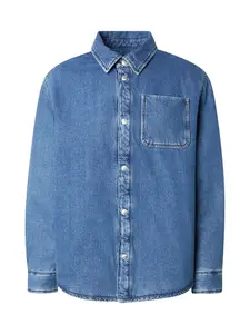 Calvin Klein Jeans Prechodná bunda  modrá denim