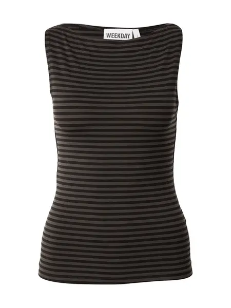 WEEKDAY Top 'Annie'  tmavosivá / čierna