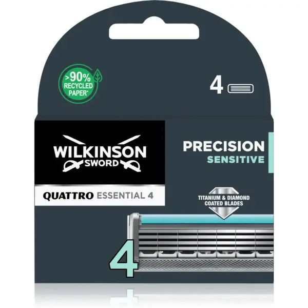 Wilkinson Sword Quattro Essential 4 Titanium Sensitive náhradní břity 4 ks