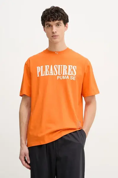 Puma tričko pánské bavlněné PUMA x PLEASURES Typo Tee
