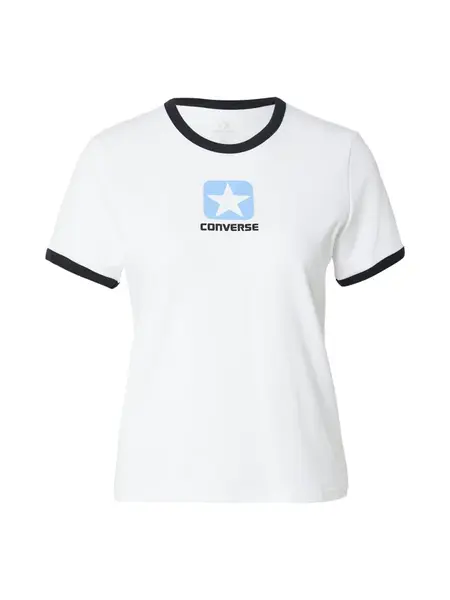 CONVERSE Tričko  svetlomodrá / čierna / biela
