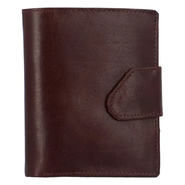 Pánská lesklá kožená peněženka hnědá - Tomas 75VO