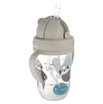 CANPOL BABIES Exotic animals nevylievací hrnček so slamkou a závažím sivý 6m+ 270 ml
