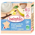 BABYBIO Olovrant z kozieho mlieka s hruškou a vanilkou 6m+ 4 x 85 g