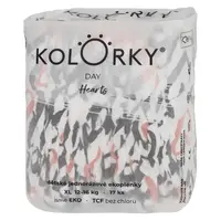 KOLORKY DAY Jednorazové EKO plienky srdce XL (12-16 kg) 17 kusov