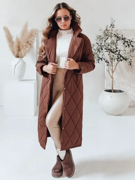 Dámska zimná prešívaná bunda hnedá