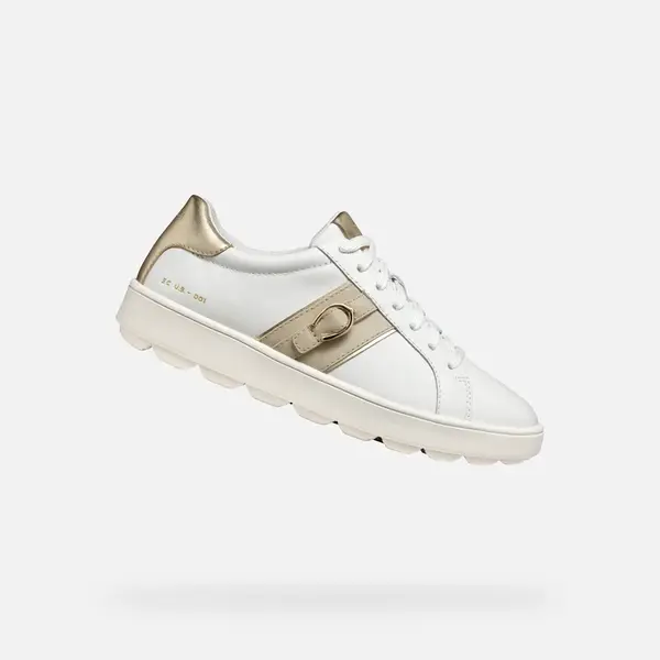 White women's sneakers Geox Spherica ECUB-1 - Women's