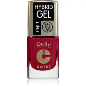 Delia Cosmetics Coral Nail Enamel Hybrid Gel gelový lak na nehty odstín 103 Juicy Raspberry 11 ml