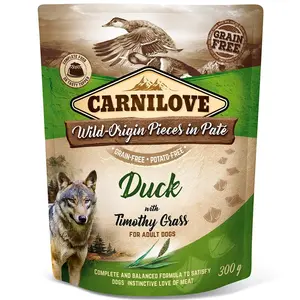 Carnilove Dog Pouch Paté Duck with Timothy Grass 300 g