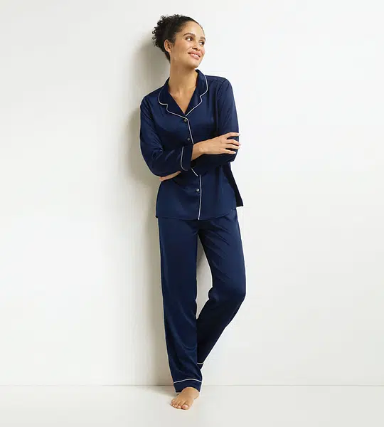 DIM PYJAMA SET - Dámske pyžamo set - tmavo modrá