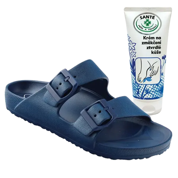 SANTÉ Dámské pantofle EB/2025 BLUE v.36 + krém na zvláčnění kůže