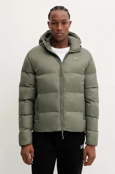 Bunda EA7 Emporio Armani zelená barva, zimní, AF15956.7M000694