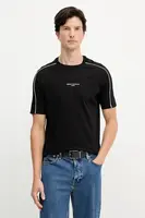 Bavlněné tričko Armani Exchange pánské, černá barva, s potiskem, XM001360 AF10358