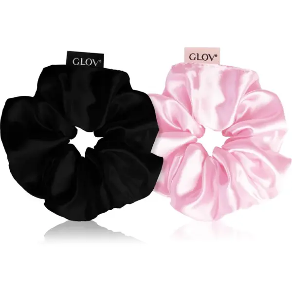 GLOV Satin Scrunchies S gumičky do vlasů Pink/Black 2 ks