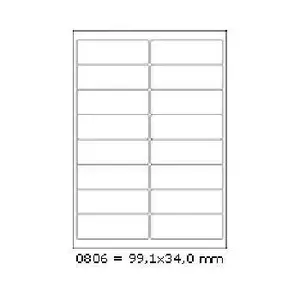 Samolepiace etikety 99,1 x 34 mm, 16 etikiet, A4, 100 listov