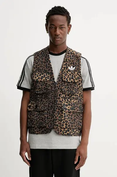 Vesta adidas Originals Graphic Reg Vst hnědá barva, přechodná, JV7557