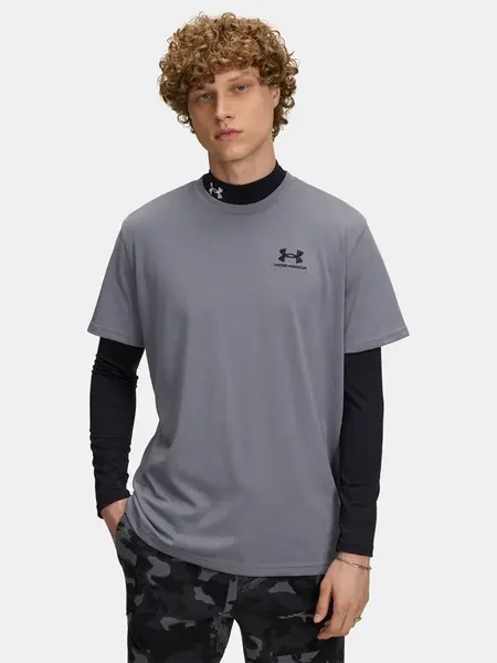 Pánské tričko Under Armour UA M LOGO EMB HEAVYWEIGHT SS-GRY - Pánské