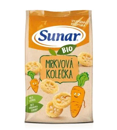 Sunar Křupky Mrkvová Kolečka Bio 45g