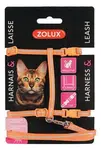 Postroj Kočka s vodítkem 1,2m oranžový Zolux