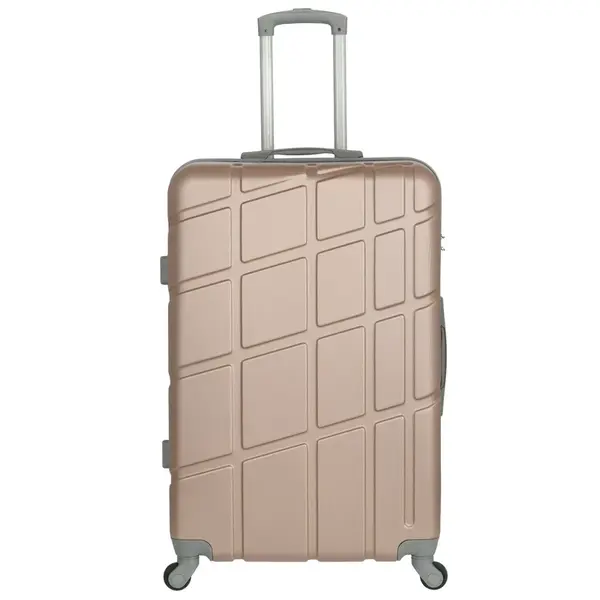 Cestovní plastový kufr Ormi Dakota velikost L, růžově-zlatý