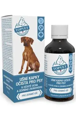 Ušní lihové kapky očista pro psy Topvet 50ml